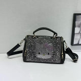 Every Fashion Rhinestone Denim Crossbody Bag 3088