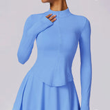 MALYBGG Summer Outdoor UV - Protection Long - Sleeve Sunproof Jacket with Quick - Dry Ice Silk Cool - Feeling Running &amp; Yoga Sportswear Set ZZ-27857