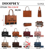 Every Fashion Structured “The Tote Bag” Handbag with Matching Wallet TB6-1136-W