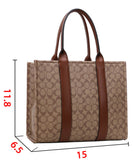 EVERY FASHION Structured Tote Bag with Matching Zip-Around Wallet FT-9145W