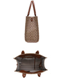EVERY FASHION Structured Tote Bag with Matching Zip-Around Wallet FT-9145W
