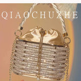EVERY FASHION Woven Handle Basket-Style Handbag