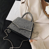 Every Fashion Rhinestone Studded Top Handle Bag