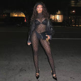 MB FASHION Sheer Lace Full-Length Jumpsuit 659