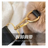 EVERY FASHION Plush Faux Fur Tote Bag with Top Handles