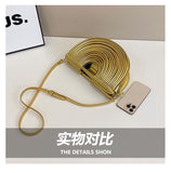 Every Fashion Half-Moon Statement Handle Bag with Layered Design