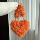 Every Fashion Fluffy Heart-Shaped Faux Fur Shoulder Bag