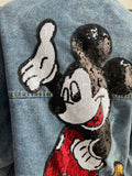 MB FASHION Oversized Denim Jacket with Cartoon Graphic 2891LY