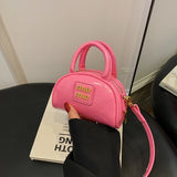 Every Fashion Mini Patent Dome Handbag with Top Handles and Crossbody Strap