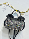 Every Fashion Glam Studded Tote with Braided Handle 59250