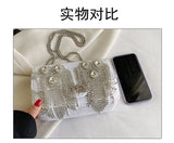Every Fashion Glam Crystal Fringe Statement Shoulder Bag
