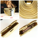 Every Fashion Half-Moon Statement Handle Bag with Layered Design