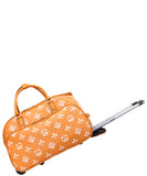 EVERY FASHION Patterned Rolling Travel Duffel Bag with Telescopic Handle DH-8720-3
