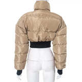 MB FASHION Cropped High-Collar Puffer Jacket 407