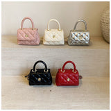 Every Fashion Mini Quilted Top Handle Bag with Chain Strap