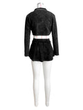 MB FASHION PREMIUM HIGH QUALITY Three-Piece Crop Jacket and Shirt Set 4100LY