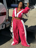MB FASHION Wide Leg Tracksuit Set - Zip-Up Jacket & Athletic Lounge Pants 4071