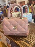 Every Fashion Mini Quilted Top Handle Bag with Chain Strap