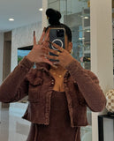 MB FASHION Two-Piece Fitted Jumpsuit and Cropped VINTAGE WASH Jacket Set 6329