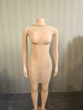 MB FASHION Long Sleeve Sheer Mesh Bodycon Mini Dress 1472
