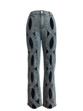 MB FASHION Sexy Cut-Out Wide Leg Denim Jeans 3112