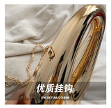 EVERY FASHION Sculptural Metallic Handbag with Chain Strap