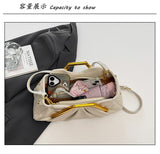EVERY FASHION Ruched Gold-Frame Shoulder Bag