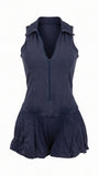 MB FASHION Halter Neck Ruffle Hem COTTON Bubble Romper 1330LY