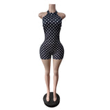 MB FASHION Sexy Halter Neck Plunge Short Romper 88681