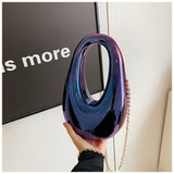 EVERY FASHION Sculptural Metallic Handbag with Chain Strap