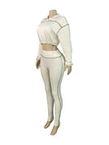 MB FASHION Zip-Up Cropped Jacket & Leggings Set 5033