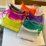 EVERY FASHION Clear Structured Mini Shoulder Bag with Chunky Base