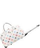 EVERY FASHION Patterned Rolling Travel Duffel Bag with Telescopic Handle DH-8720-3
