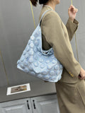 Every Fashion Bubble Textured Hobo Bag 3-Piece Set - Spacious Shoulder Tote with Matching Pouch and Adjustable Strap