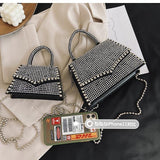 Every Fashion Rhinestone Studded Top Handle Bag