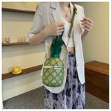 Every Fashion Pineapple-Inspired Studded Barrel Handbag with Drawstring Top 9355