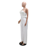 MALYBGG Sleek Monochrome Jumpsuit with One-Shoulder Wide-Leg Styling 900781LY