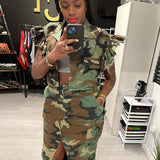 MB FASHION CAMO CROP OUTFIT TOP 9151LY