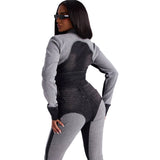 MB FASHION Two-Piece Zip-Up Denim Jacket and High-Waist Jeans Set 8196