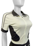 MB FASHION Zip-Up Short Sleeve Crop Jacket and Shorts Active Set 5011