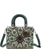 EVERY FASHION Floral Embroidered Tote Bag with Detachable Shoulder Strap