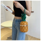 Every Fashion Pineapple-Inspired Studded Barrel Handbag with Drawstring Top 9355