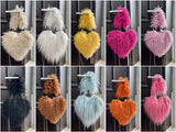 Every Fashion Fluffy Heart-Shaped Faux Fur Shoulder Bag