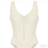 MB FASHION Front-Zip Shapewear Bodysuit – Plunging Neck 602