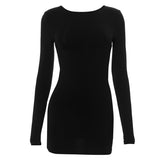 MB FASHION Long Sleeve Cut-Out Mini Dress – Side Cutout Open Back Bodycon Dress 345