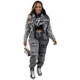 MB FASHION Denim Cargo Set – Cropped Zip Jacket and Pocket Joggers 8158