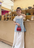 Every Fashion Mini Quilted Top Handle Bag with Chain Strap