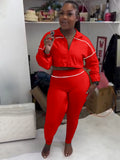 MB FASHION Zip-Up Cropped Jacket & Leggings Set 5033