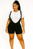 MB FASHION Casual Suspender Romper with Cropped T-Shirt Set 6212R