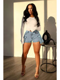 MB FASHION High-Waisted Detachable Cargo Overlay Jeans 8007LY